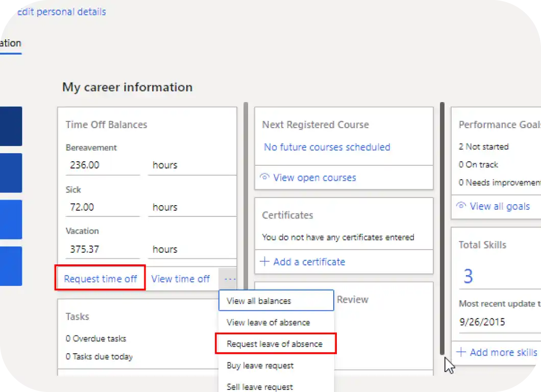 Manage Leave & Absence