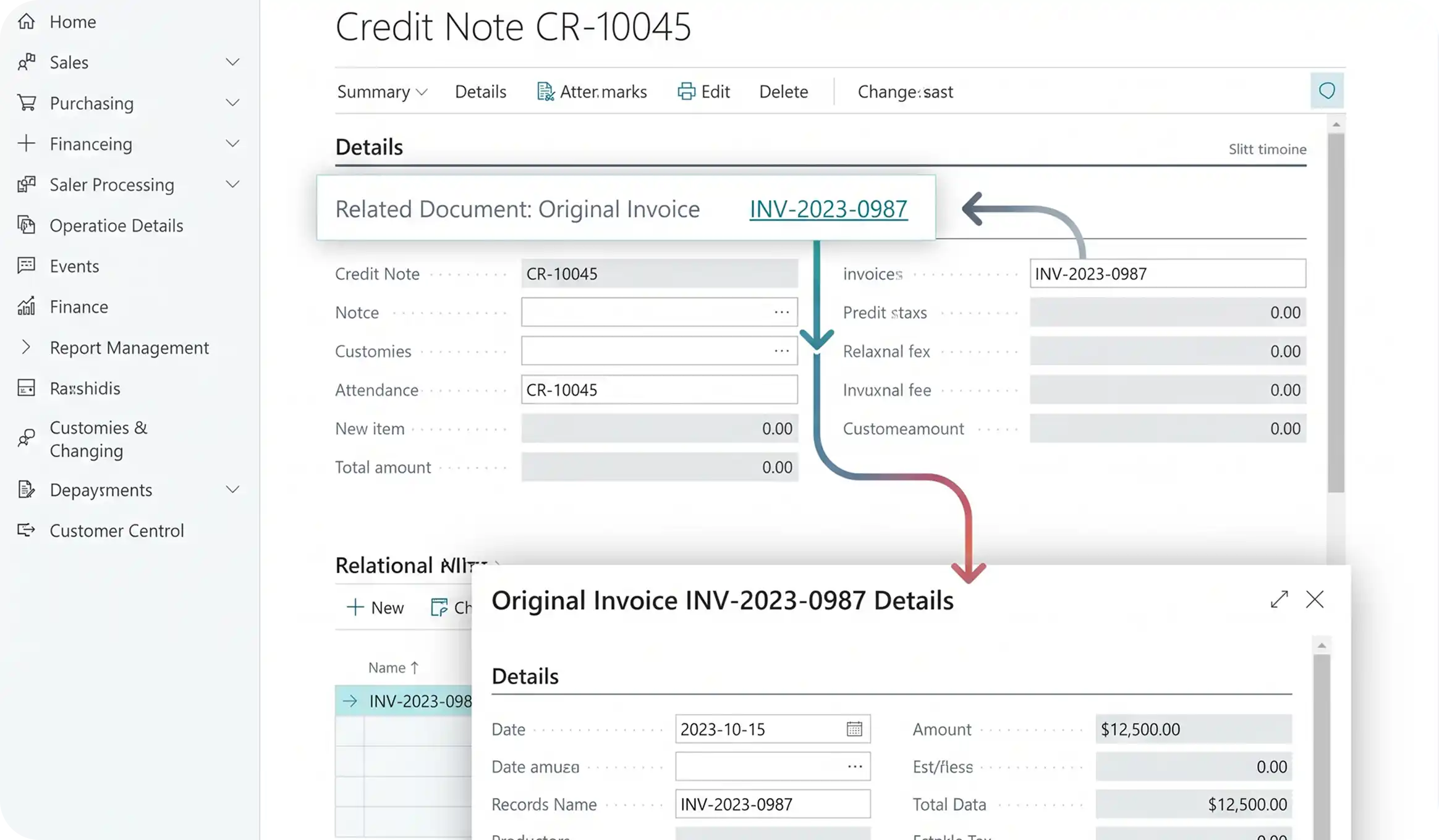 Credit Note & Amendment Handling
